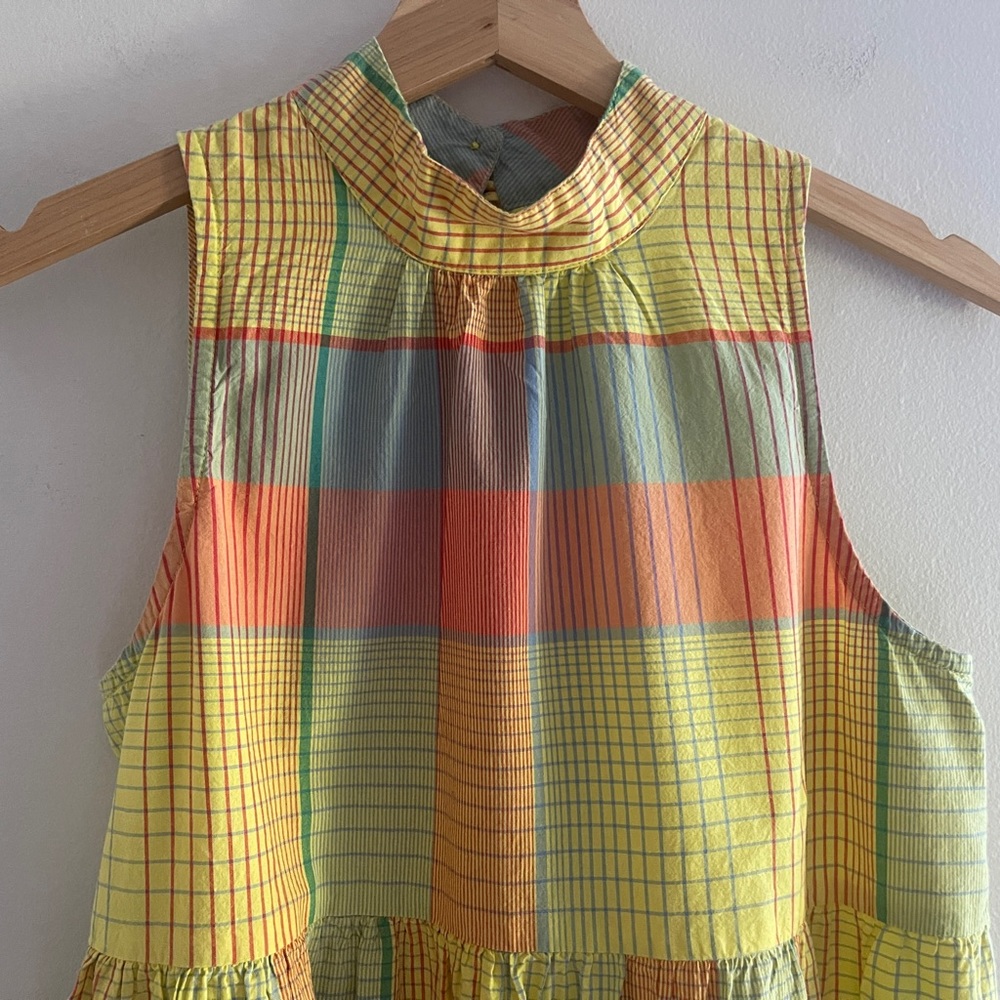 Urban Outfitters Yellow and Orange Plaid Midi Dress - Picture 15 of 16